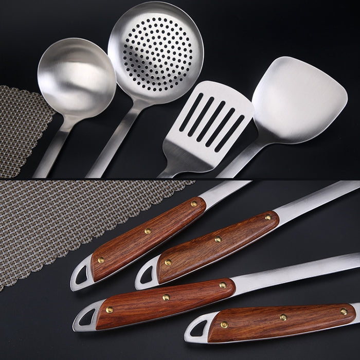 304 Stainless Steel Wooden Handle Kitchenware Home Kitchen Equipment, Style: