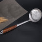 304 Stainless Steel Wooden Handle Kitchenware Home Kitchen Equipment, Style:, Fried Spatula, Soup Spoon, Slotted Shovel, Slotted Spoon