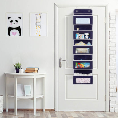 Five-Layer Non-Woven Door Rear Storage Hanging Bag, Five-Layer Non-Woven White, Five-Layer Non-Woven Blue