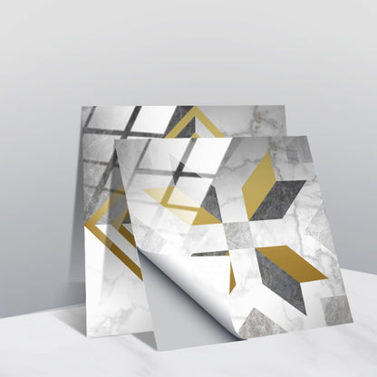 PVC Crystal Covered Film Geometric Pattern Tile Wall Sticker, 20 PCS 15cm