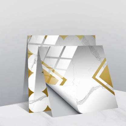 PVC Crystal Covered Film Geometric Pattern Tile Wall Sticker, 20 PCS 20cm