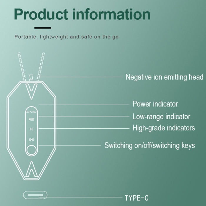 Formaldehyde Removal Hanging Neck Air Purifier