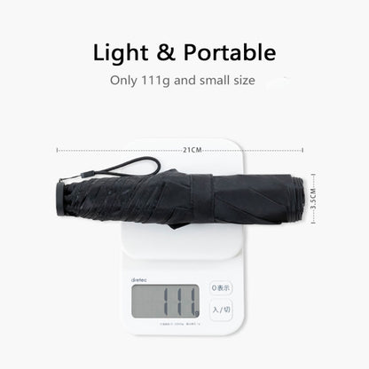PARACHASE Carbon Fiber Light Portable Small Clever Black Glue Sunscreen Anti-UV Sun Umbrella, Black, Navy, Khaki