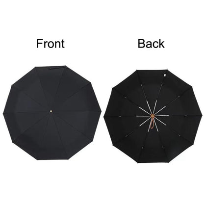 PARACHASE Large Ruggedized Shrink Retro Wind-Resistant Folding Umbrella, Blue, Black