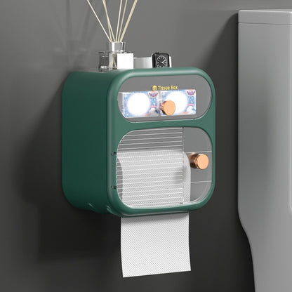 Bathroom Wall Mounted Waterproof Shelf Tissue Box, Color: