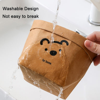 Desktop Separate Storage Washable Kraft Paper Bag, Size:, 10x10x15cm, 12x12x23cm, 15x15x28cm, 20x20x35cm, Bear 10x10x15cm, Gray 10x10x15cm, Gray 12x12x23cm, Gray 15x15x28cm, Gray 20x20x35cm