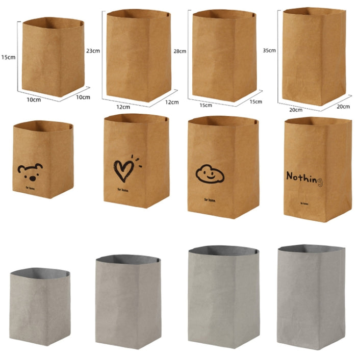 Desktop Separate Storage Washable Kraft Paper Bag, Size: