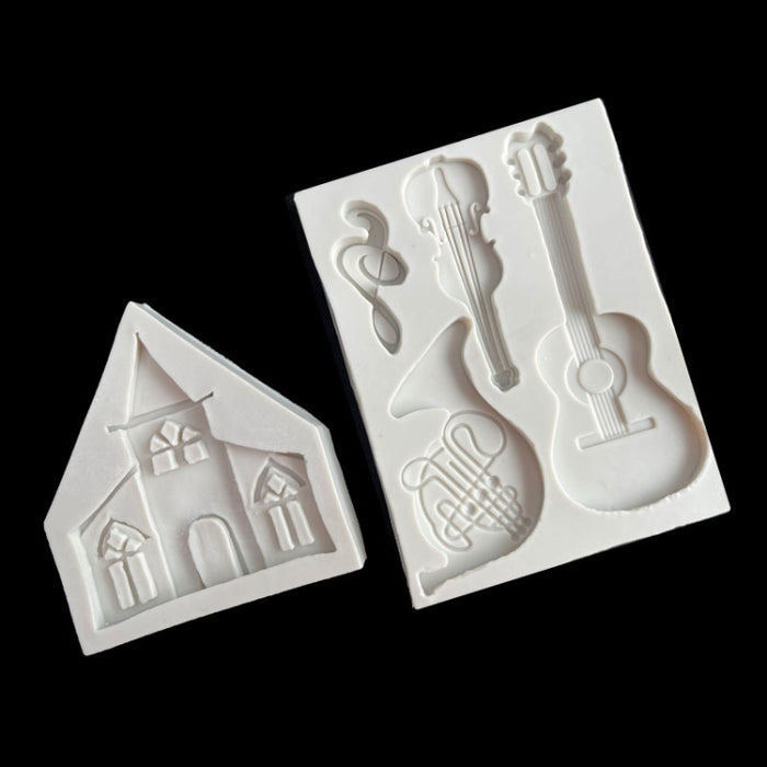 Castle Musical Silicone Mold Chocolate Fondant Cake Decor, Style:, Specification: Triangle