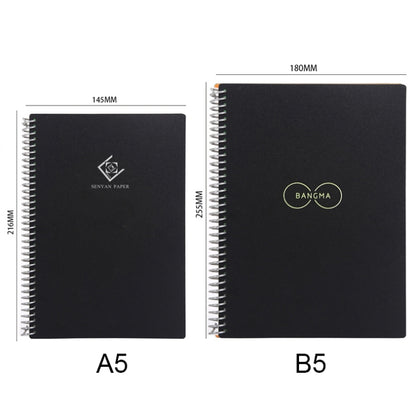 KCA02 Erasable Waterproof Coil Notebook, Spec:, A5 Square, B5 Round, A5 without LOGO, A5 Iron Ring no LOGO, A5 Note Type