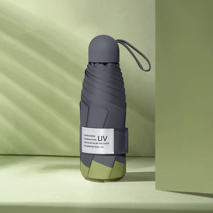 LY-0621 Five-Fold Six-bone Umbrella Simple Black Glue Sunscreen Umbrella, Six-bone Turmeric, Six-bone Midsummer Pink, Six-bone Haze Blue, Six-bone Matcha Green, Six-bone Navy, Six-bone Ink Green
