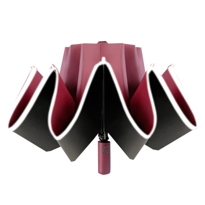 YL020 Folding Sun Umbrella Black Glue Sunscreen Anti-ultraviolet Car Special Reverse Umbrella, Dark Night Green, Ruby Red, Navy, Mustard Green, Dark Blue, Turquoise, Stainer Black, Midsummer Pink