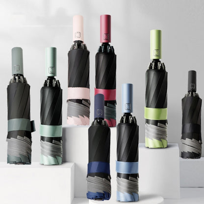YL020 Folding Sun Umbrella Black Glue Sunscreen Anti-ultraviolet Car Special Reverse Umbrella, Dark Night Green, Ruby Red, Navy, Mustard Green, Dark Blue, Turquoise, Stainer Black, Midsummer Pink