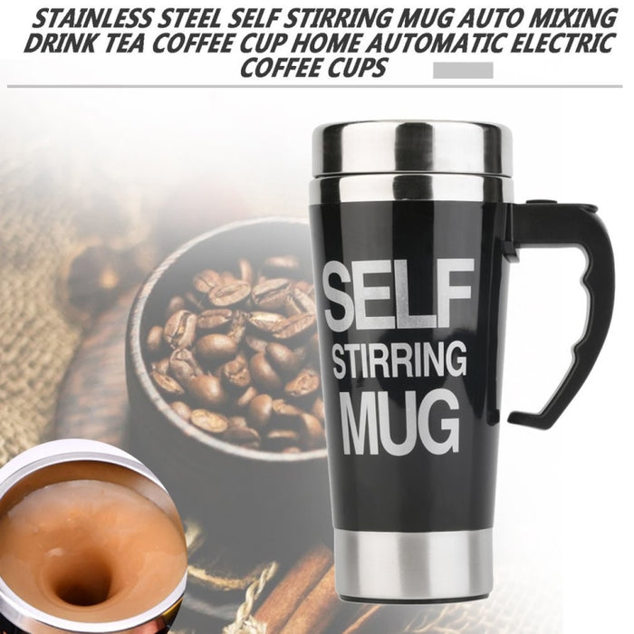 FX-589 400ml 304 Stainless Steel Automatic Stirring Coffee Cup