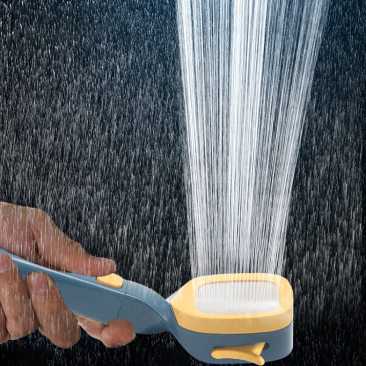 Pressurized Shower Head Four-speed Handheld Shower Set,Style:, Pink Blue, Navy Blue, Electroplating  Silver, Electroplating White, Electroplated Silver Filter Type, Electroplating White Filter, Black Filter Type, Silver Black Filter Type, Pink Blue Fil...