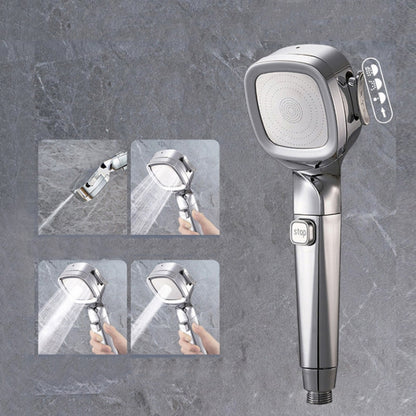 Pressurized Shower Head Four-speed Handheld Shower Set,Style:, Pink Blue, Navy Blue, Electroplating  Silver, Electroplating White, Electroplated Silver Filter Type, Electroplating White Filter, Black Filter Type, Silver Black Filter Type, Pink Blue Fil...