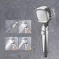 Pressurized Shower Head Four-speed Handheld Shower Set,Style:, Pink Blue, Navy Blue, Electroplating  Silver, Electroplating White, Electroplated Silver Filter Type, Electroplating White Filter, Black Filter Type, Silver Black Filter Type, Pink Blue Fil...