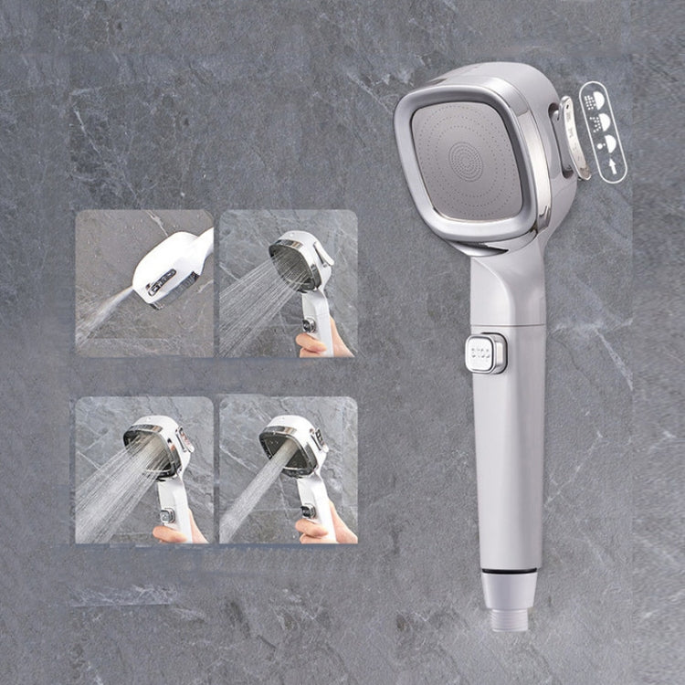 Pressurized Shower Head Four-speed Handheld Shower Set,Style:, Pink Blue, Navy Blue, Electroplating  Silver, Electroplating White, Electroplated Silver Filter Type, Electroplating White Filter, Black Filter Type, Silver Black Filter Type, Pink Blue Fil...
