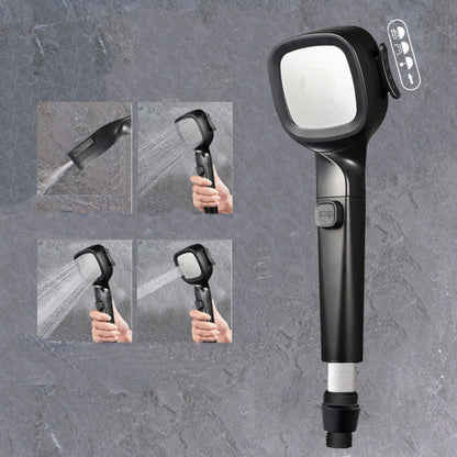 Pressurized Shower Head Four-speed Handheld Shower Set,Style:, Pink Blue, Navy Blue, Electroplating  Silver, Electroplating White, Electroplated Silver Filter Type, Electroplating White Filter, Black Filter Type, Silver Black Filter Type, Pink Blue Fil...