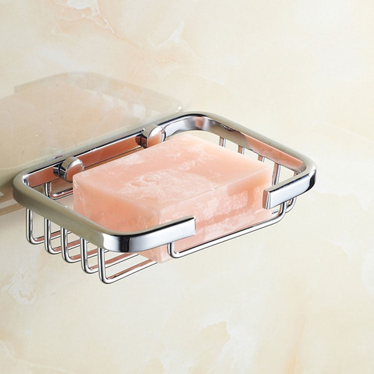 Stainless Steel Wall-Mounted Bathroom Soap Storage Rack, Square