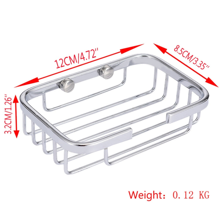 Stainless Steel Wall-Mounted Bathroom Soap Storage Rack, Square