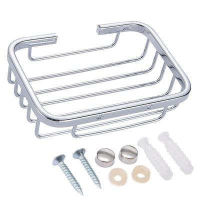 Stainless Steel Wall-Mounted Bathroom Soap Storage Rack, Square