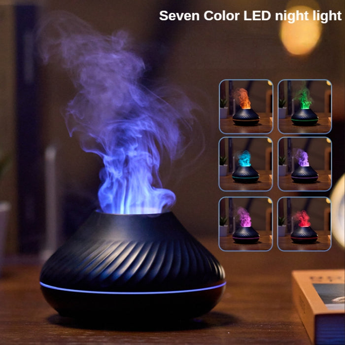 DQ705 Volcanic Flame Aroma Diffuser Essential Oil Lamp Air Humidifier with Color Night Light