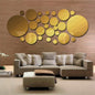 JM004 26PCS Bedroom Geometric Round Stereo Acrylic Mirror Wall Sticker, Silver, Gold