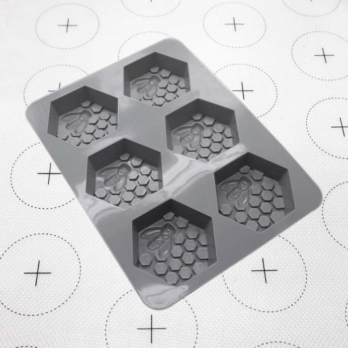 2 PCS 6 Grid Honeycomb Bee Silicone Handmade Soap Mould Chocolate Mooncake Mould