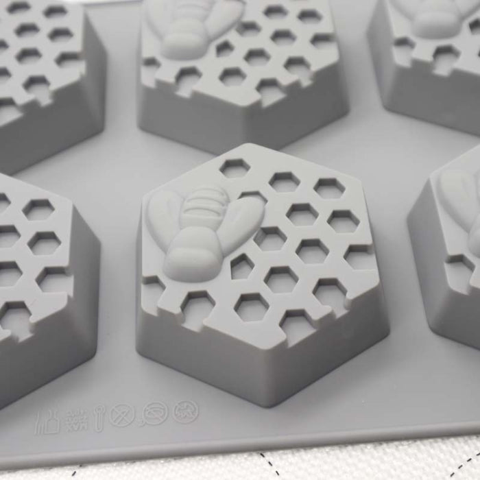 2 PCS 6 Grid Honeycomb Bee Silicone Handmade Soap Mould Chocolate Mooncake Mould