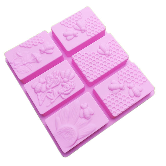 6 Grid  Square Honeycomb Ice Cube Cake Mould Square Handmade Soap Mould