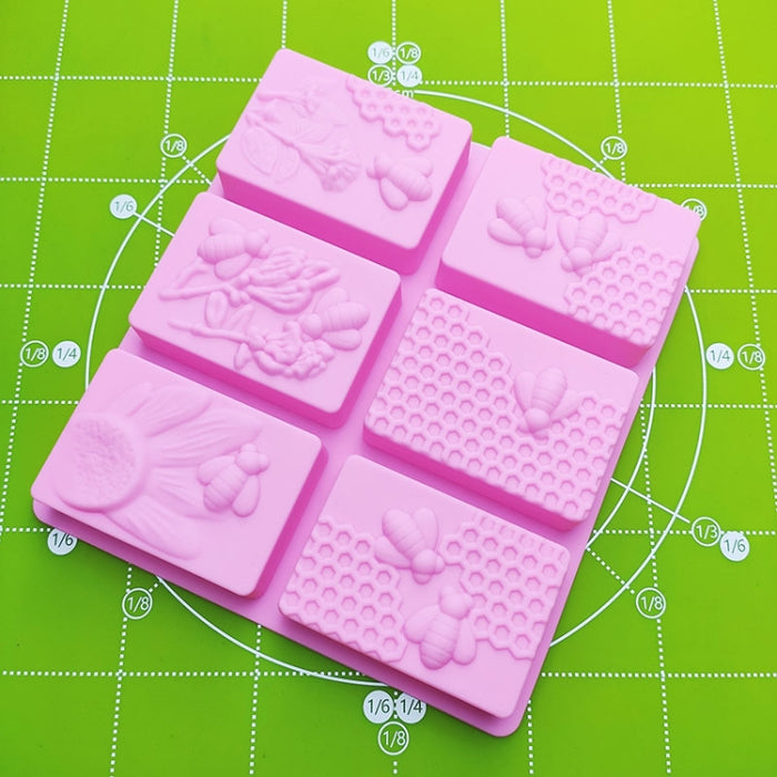 6 Grid  Square Honeycomb Ice Cube Cake Mould Square Handmade Soap Mould