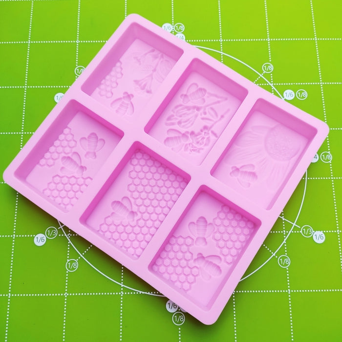 6 Grid  Square Honeycomb Ice Cube Cake Mould Square Handmade Soap Mould