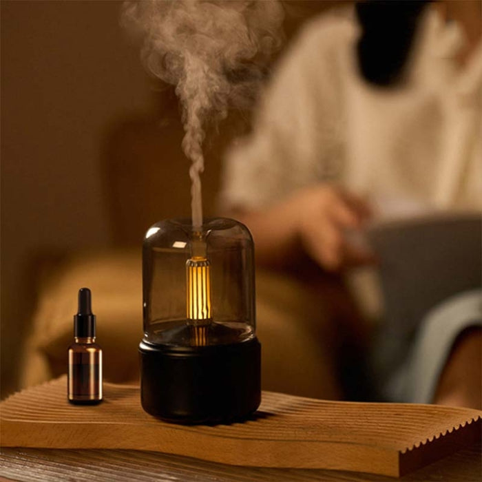 120ML Simulated Candlelight Aroma Diffuser USB Home Atmosphere Night Light Humidifier