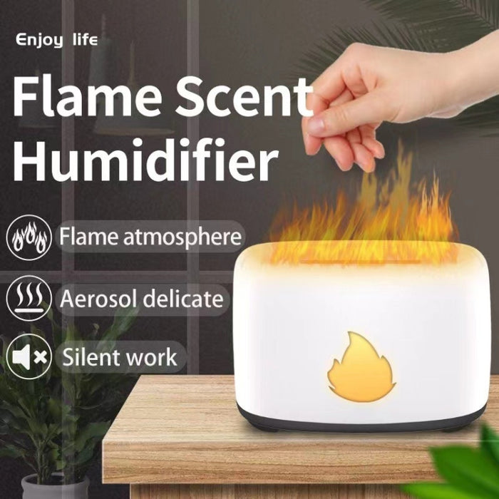 200ML Simulation Flame Aromatherapy Diffuser Humidifier Ultrasonic Air Purifier