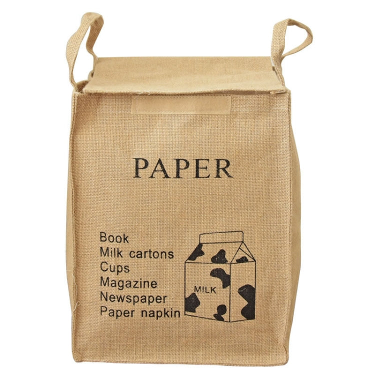Jute Storage Box Fabric Dirty Clothes Basket Miscellaneous Sorting Storage Bag, Men Shirt, Milk Carton, Cans, Coke Bottle, Women T-shirt