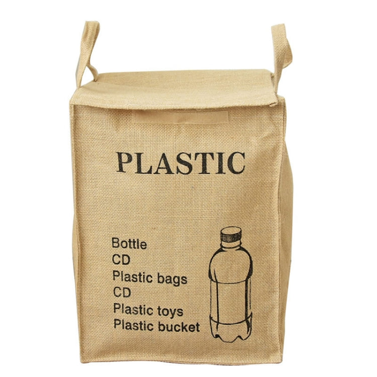 Jute Storage Box Fabric Dirty Clothes Basket Miscellaneous Sorting Storage Bag, Men Shirt, Milk Carton, Cans, Coke Bottle, Women T-shirt
