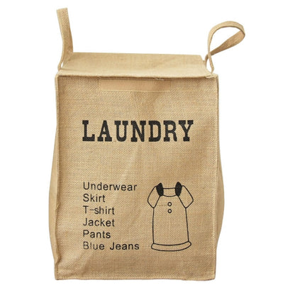 Jute Storage Box Fabric Dirty Clothes Basket Miscellaneous Sorting Storage Bag, Men Shirt, Milk Carton, Cans, Coke Bottle, Women T-shirt