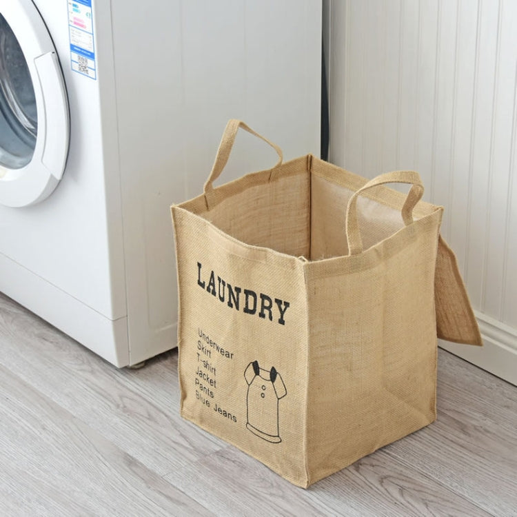Jute Storage Box Fabric Dirty Clothes Basket Miscellaneous Sorting Storage Bag, Men Shirt, Milk Carton, Cans, Coke Bottle, Women T-shirt