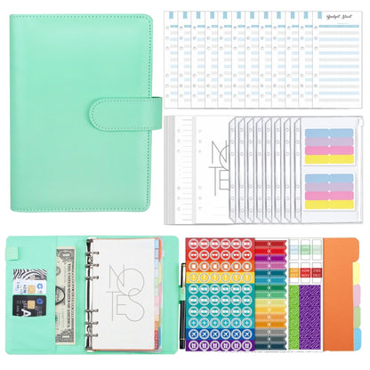 A6 Macaron PU Leather Loose-leaf Notebook Cash Budget Handbook, XJYS-010  Blue, XJYS-010  Pink, XJYS-010  Purple, XJYS-010 Yellow, XJYS-010 Black, XJYS-010 Green