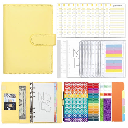 A6 Macaron PU Leather Loose-leaf Notebook Cash Budget Handbook, XJYS-010  Blue, XJYS-010  Pink, XJYS-010  Purple, XJYS-010 Yellow, XJYS-010 Black, XJYS-010 Green