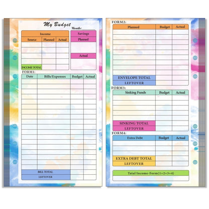 A6 6 Hole Budget Book Loose-leaf Replacement Core Handbook Insert,Spec: