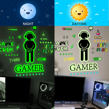 ZSG201 Gamepad Luminous Sticker Living Room Bedroom Self-adhesive Luminous Decorative Wall Sticker, Color: