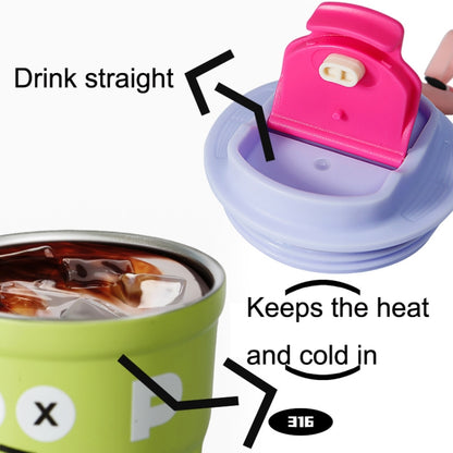 Cartoon Thermal Insulation Cup 316 Stainless Steel Coffee Mug Water Cup, Capacity:, 400ml White, 400ml Purple, 400ml Pink, 400ml Light Green
