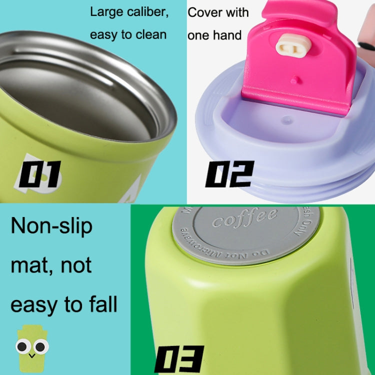 Cartoon Thermal Insulation Cup 316 Stainless Steel Coffee Mug Water Cup, Capacity:, 400ml White, 400ml Purple, 400ml Pink, 400ml Light Green