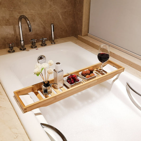 Bamboo Non-slip Bathtub Shelf Multifunctional Soaking Shelf