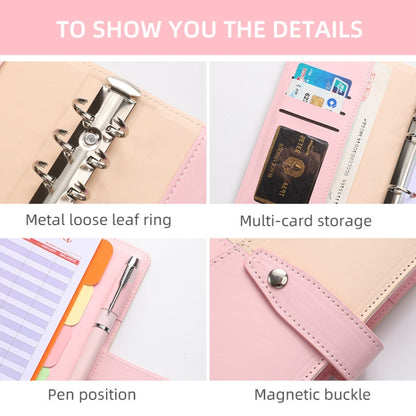 A6 YMX-012 PU Leather Budget Binder Notebook Macaron Color Matching Handbook, Macaron Color (Orange+Brown), Macaron Color (Yellow+Light Green), Macaron Color (Pink+Blue), Macaron Color (White+Black), Macaron Color (Khaki+Pink), Macaron Color (Blue+Purple)