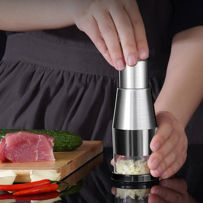 Press Kitchen Cutter Garlic Onion Pat Knife, Stainless Steel Black, Plating Silver, Plating White