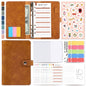 H666 A6 Loose-leaf Binder Cash Budget Handbook Vintage PU Leather Notebook with Window