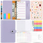 H666 A6 Loose-leaf Binder Cash Budget Handbook Vintage PU Leather Notebook with Window