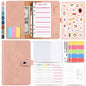 H666 A6 Loose-leaf Binder Cash Budget Handbook Vintage PU Leather Notebook with Window